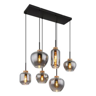 Globo Lighting L&aacute;mpara Colgante - Matt - Negro - Vidrio Vidrio Ahumado - - Globo