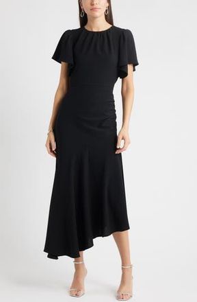 Chelsea28 Asymmetric Crepe Maxi Dress in Black at Nordstrom Rack, Size X-Small