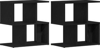 vidaXL Vidaxl - Bedside Cabinet 2 pcs Black Oak 50x30x51,5 cm Engineered Wood