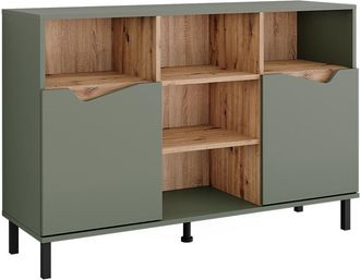 Vicco Aparador Marelle, Verde/artesano, 120 X 81.3 Cm Con 2 Puertas, Vicco