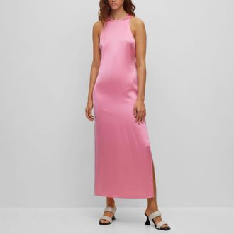 HUGO BOSS Womens Katwista-1 Dress in Pink Silk - Size 10 UK