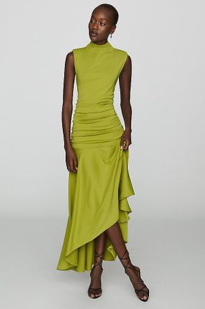 Maeve Sleeveless Ruched Mock-Neck Dress