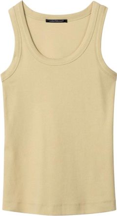 Luisa Cerano Basic Top - Dames - Tops zonder mouwen - Beige - S - Katoen - Tops