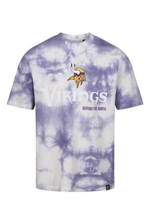 Recovered Clothing Minnesota Vikings NFL Tie-Dye Relaxed Oversized T-Shirt Purple White
