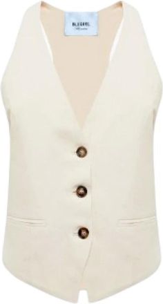 Blugirl Jassen, Dames, Wit, S, Linnen, Waistcoat Avorio