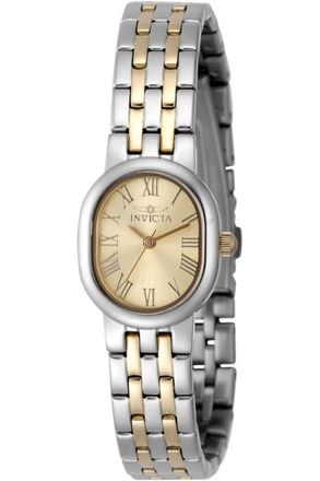 Invicta Angel 48140 Dames Horloge - Quartz Uurwerk - Roestvrij Staal met gouden Wijzerplaat - 20mm