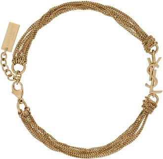 Saint Laurent Bracelets, female, Yellow, Size: L Cassandre Tassel Bracelet