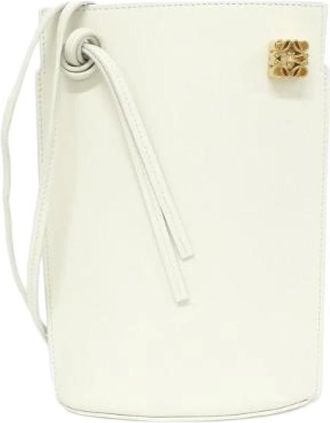 Loewe Pre-owned Bucket Bags, female, White, Size: ONE SIZE Pre-owned Dice Pocket Calf Shoulder Bag