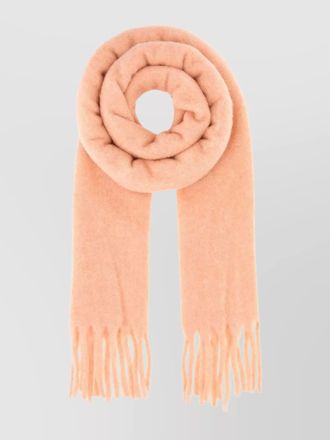 Ami heart motif scarf fringed edges