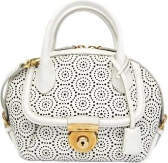 Ferragamo Pre-owned Fiamma Ge-21 F035 - Dames - Vintage Handtas - Wit - ONE Size - Leer - Vintage