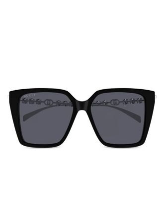Gucci crystal-embellished sunglasses - unisex - Acetate/Metal - 54 - Black