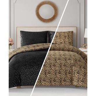 Juicy Couture Reversible Animal Print Comforter Set in Leopard at Nordstrom Rack, Size Twin/twin Xl