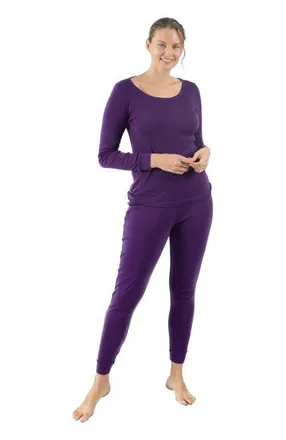Leveret Womens Cotton Solid Matching Family Pajamas in Dark Purple at Nordstrom, Size X-Large