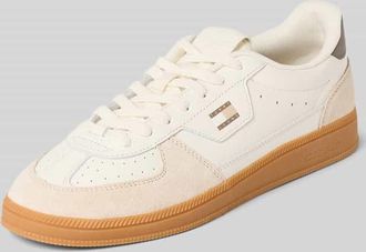 Tommy Jeans Low Top Sneaker mit echtem Rindsleder in Hellbraun, Gr&ouml;&szlig;e 40