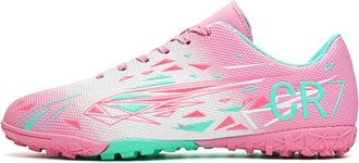 Generic Mens and Womens Grass Low-top Long Broken Nails Youth Training Football Shoes, Broken Nails -- Pink., 6.5 UK