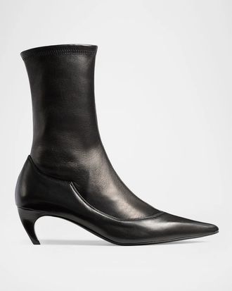 Khaite Valerie 55MM Leather Ankle Boots