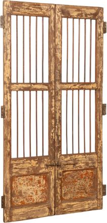 Biscottini International Puerta Corredera Medieval Antigua Interior O Exterior De Madera Maciza Y Hierro