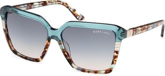 Guess GM00009 87W Womens Sunglasses Blue Size 58