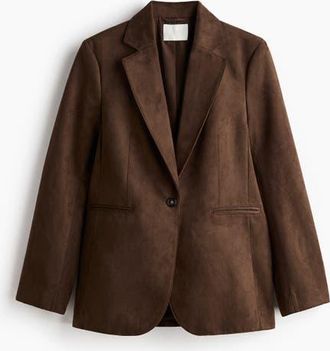 H&M Single-breasted Blazer in Dark Brown at Nordstrom, Size X-Small