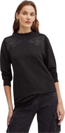 Silvian Heach Terleki Sweatshirt - Dames - Sweatshirts - Zwart - S - Katoen - Hoodies & sweatvesten