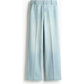 H&M Straight High Jeans in Light Denim Blue at Nordstrom, Size 16
