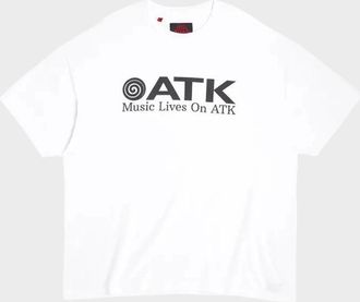 Gallery Dept. Mens Music Lives On ATK Tee White Black - Size: 42