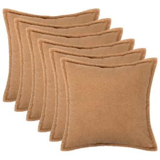 vidaXL Funda De Almohada 6 Pcs Houten Beige 30 X 30 Cm Boucl&eacute; Vidaxl