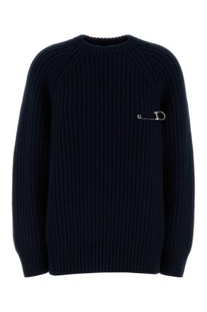 Prada Womens Dark Blue Wool Blend Sweater - Size EU 34 (Womens)