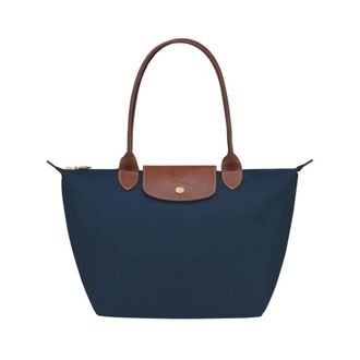 Longchamp Tassen, Dames, Blauw, ONE Size, Leer, Le Pliage Original Schoudertas