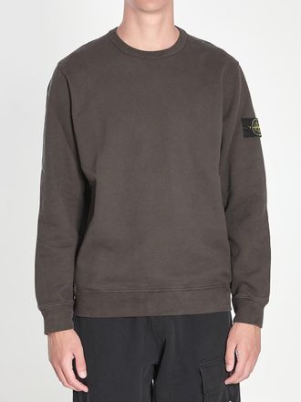 Stone Island Fleece Sweatshirt In Organic Cotton