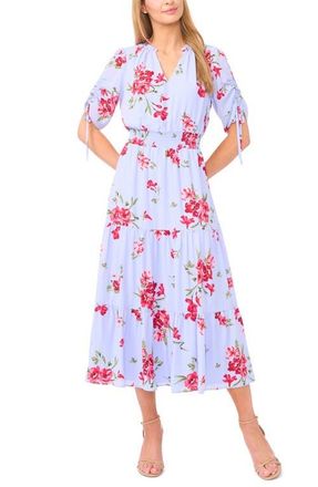 CeCe by Cynthia Steffe Floral Tiered Dress in Windsurfer at Nordstrom, Size X-Small