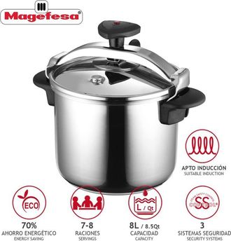 Magefesa Magefesa - Olla 8l A Presi&oacute;n Star 8 Litros Recta Tapa Incluida Adec