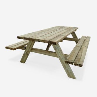 Sweeek Mesa De Picnic Con 2 Bancos Para 6 Personas