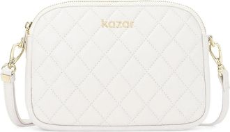 Kazar Witte handtas met opvallend quilten - Dames - Schoudertassen - Wit - ONE Size - Leer - Tassen