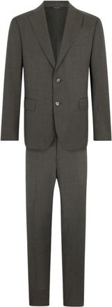 Brooks Brothers Pied de Poule Virgin Wool Suit - Heren - Business pakken - Grijs - S - Wol - Kostuums