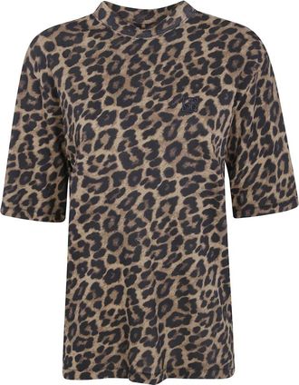 Anine Bing AVI Tee Shirt - Dames - T-shirts - Bruin - S - Denim - Tops