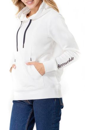 Accouch&eacute;e Iconic Maternity/Nursing Hoodie in Egg Shell at Nordstrom, Size X-Large