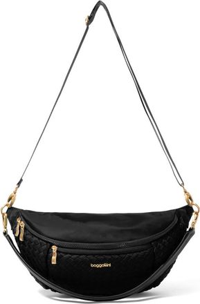 Baggallini Stanton Woven Crossbody in Black Woven Twill at Nordstrom