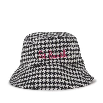 MC2 Saint Barth Hats, female, White, Size: ONE SIZE Jude Pied De Poule Fisherman Hat