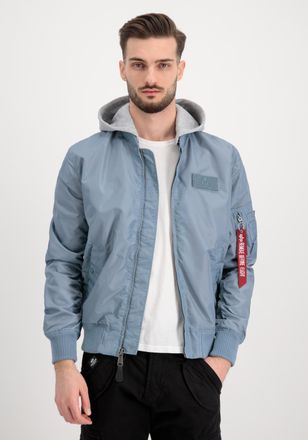 Alpha Industries Bomberjacke ALPHA INDUSTRIES MA-1 TT Hood Light, Herren, Gr. XXL, bunt (graublau), Obermaterial: 100% Nylon, Futter: 100% Nylon, Kapuze: 75% Baumwolle