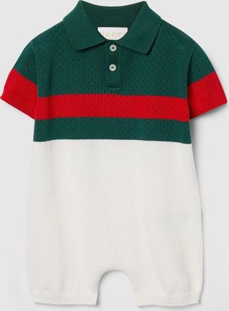 Gucci Tuta in cotone a righe Web