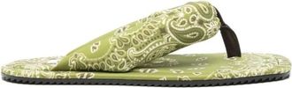 The Attico Schoenen, Dames, Groen, 40 EU, Groene Thong Flat Slides Schoenen