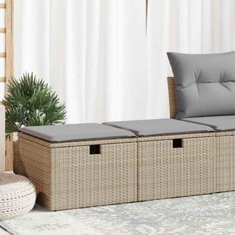 vidaXL Set Sof&aacute;s Jard&iacute;n Y Cojines 2 Pzas Rat&aacute;n Sint&eacute;tico Acacia Beige Vidaxl
