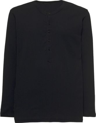 Tom Ford Black Henley Collar T-shirt
