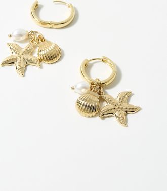 Simons Womens Nautical charm Hoop Earrings