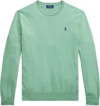 Ralph Lauren Rondgebreide trui - Heren - Ronde hals truien - Groen - L - Wol - Truien & Vesten