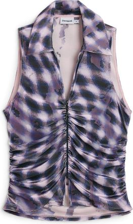 Desigual Sleeveless Zip Mesh Top in Purple at Nordstrom Rack, Size X-Small