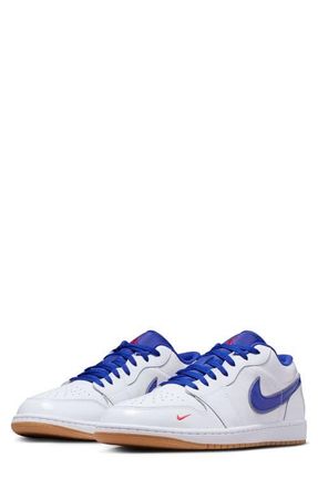 Nike Jordan Air Jordan 1 Low SE Basketball Sneaker in White/Old Royal/Gum Yellow at Nordstrom, Size 11.5