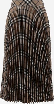 Burberry Multicolor Checked Pleated Skirt
