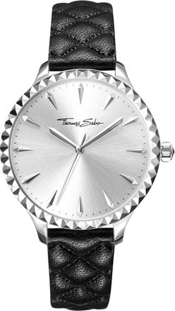 Thomas Sabo Rebel at Heart Zwarte Leren Horloge - Dames - Horloges - Grijs - ONE Size - Accessoires